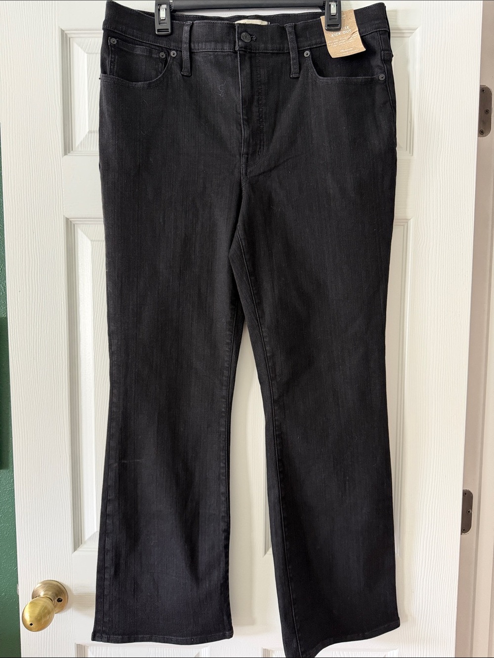 Madewell Black Mid-Rise Kick Out Jeans